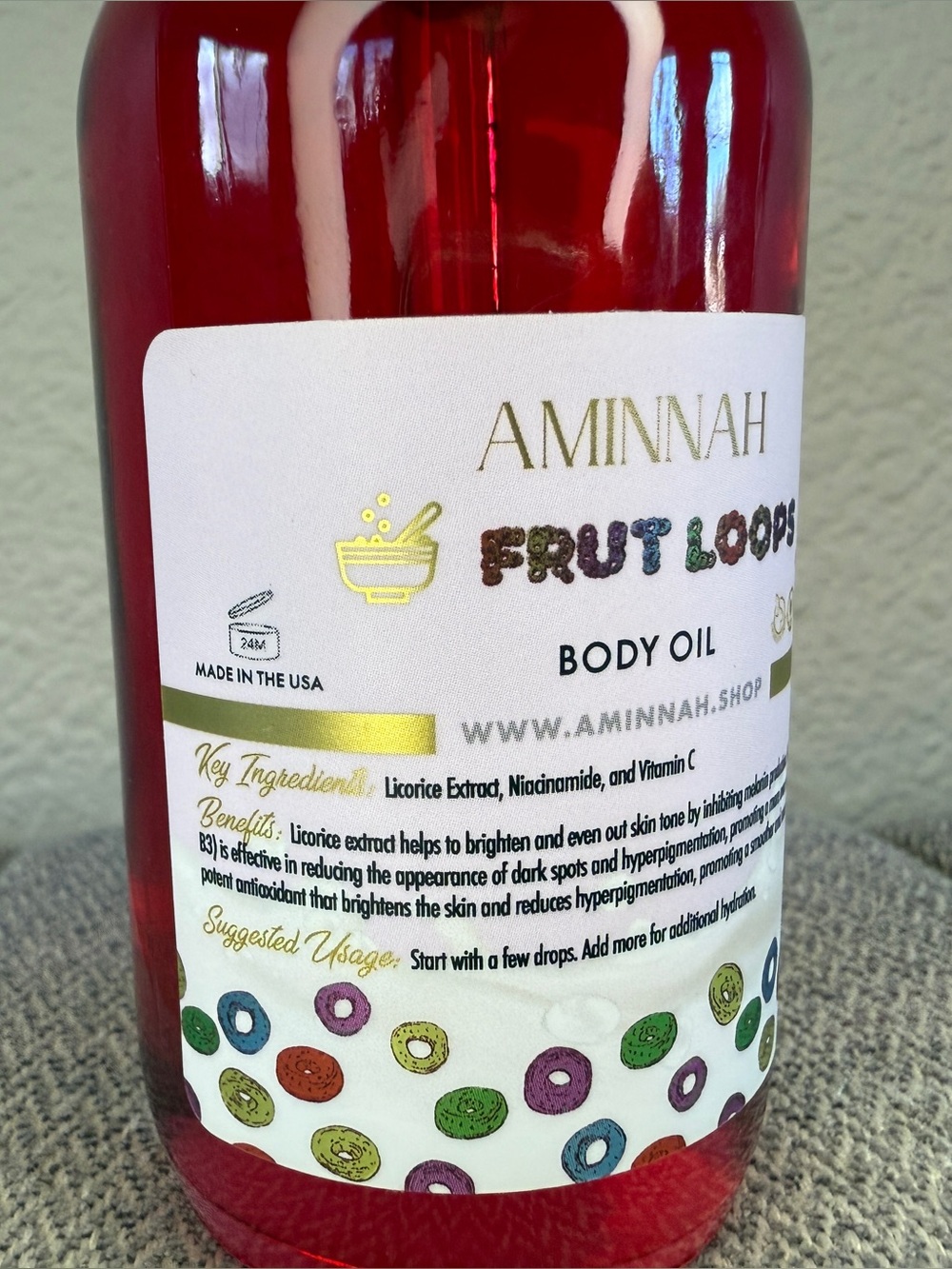 AMINNAH Fruit Loops Body Oil, 4fl oz - Picture 5 of 9